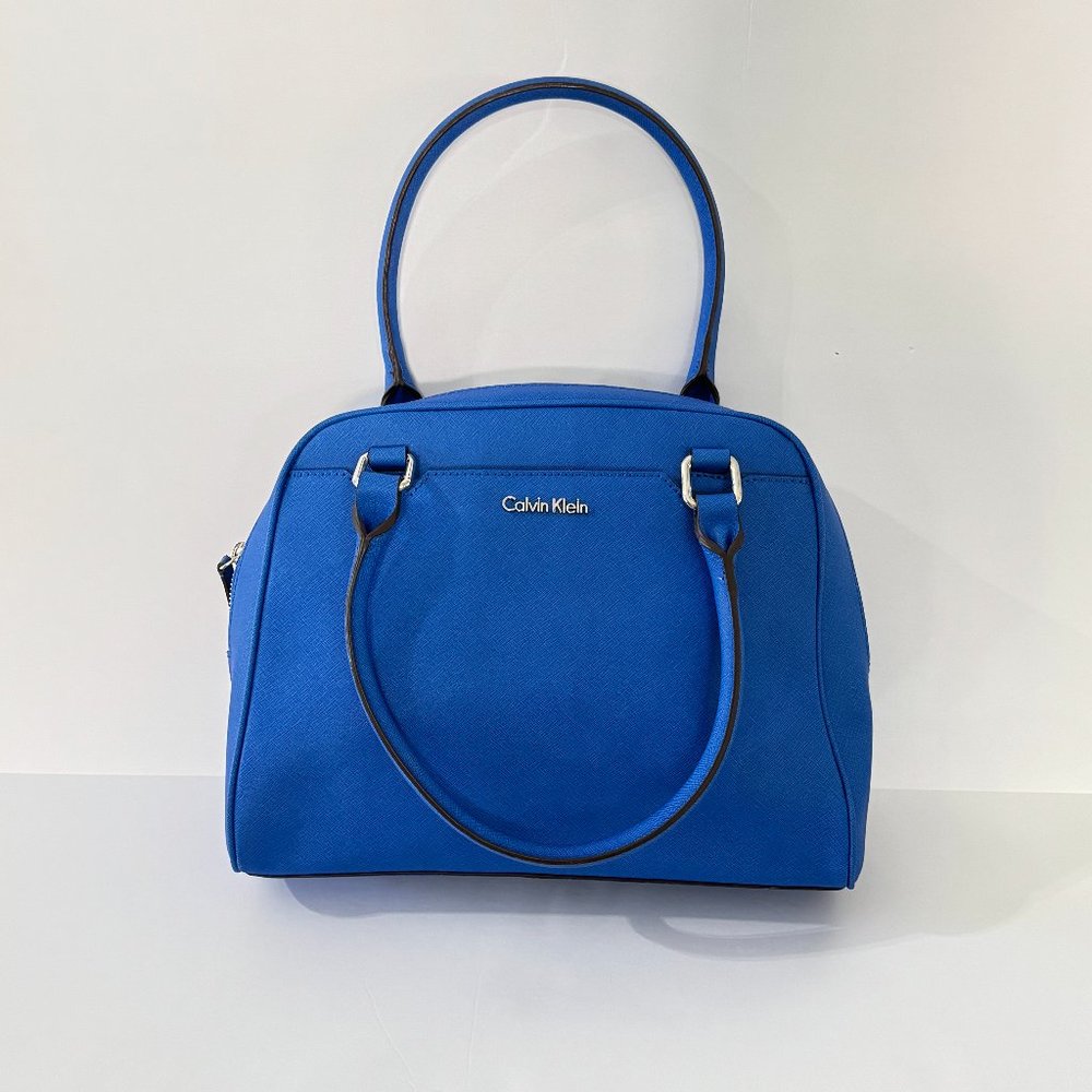 Calvin Klein Blue Dome Satchel Purse - Picture 3 of 10